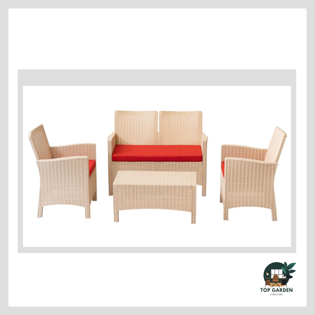 Rattan Set 4 Seaters