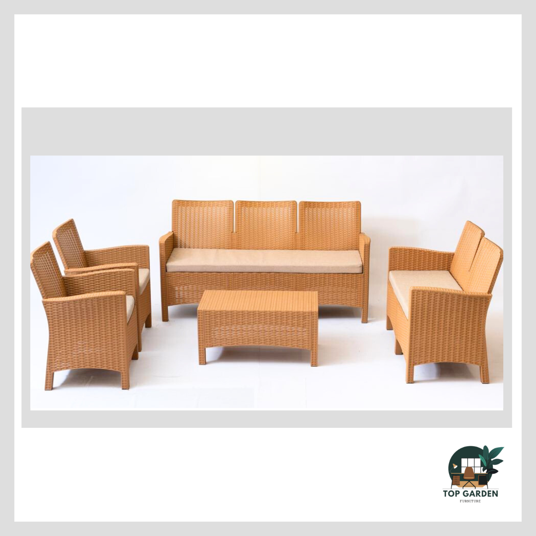 Rattan set 7 seaters