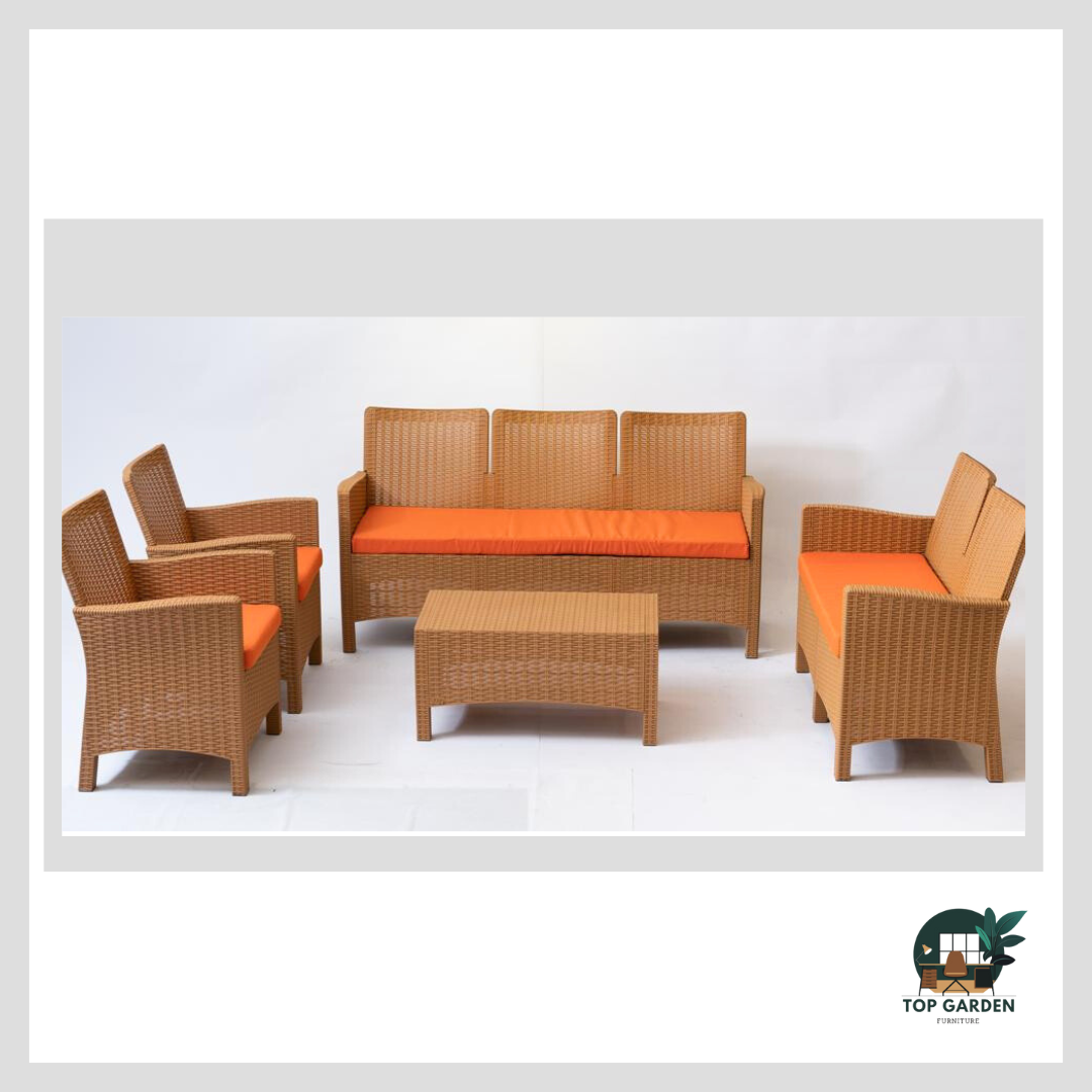 Rattan set 7 seaters