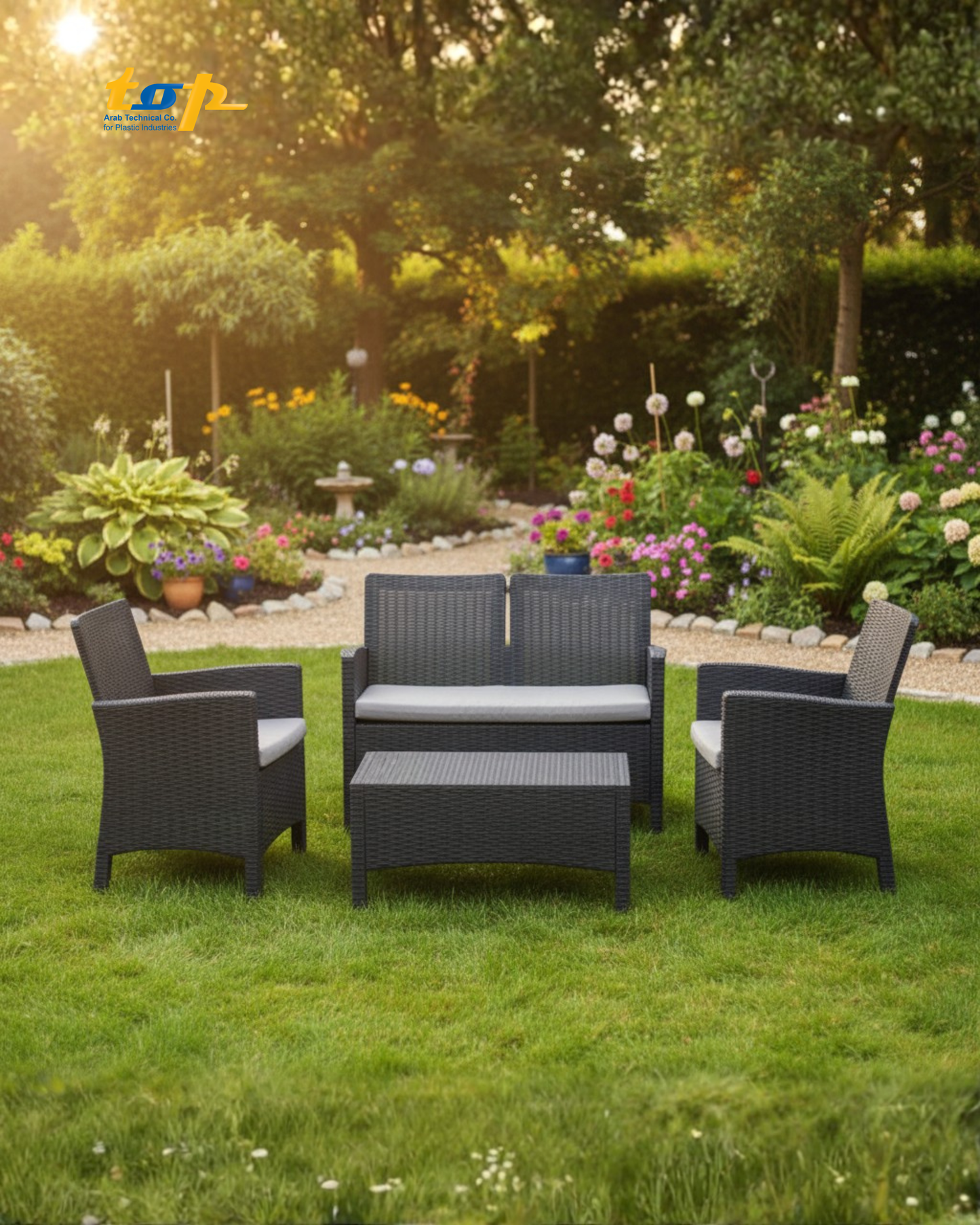 Rattan Set 4 Seaters