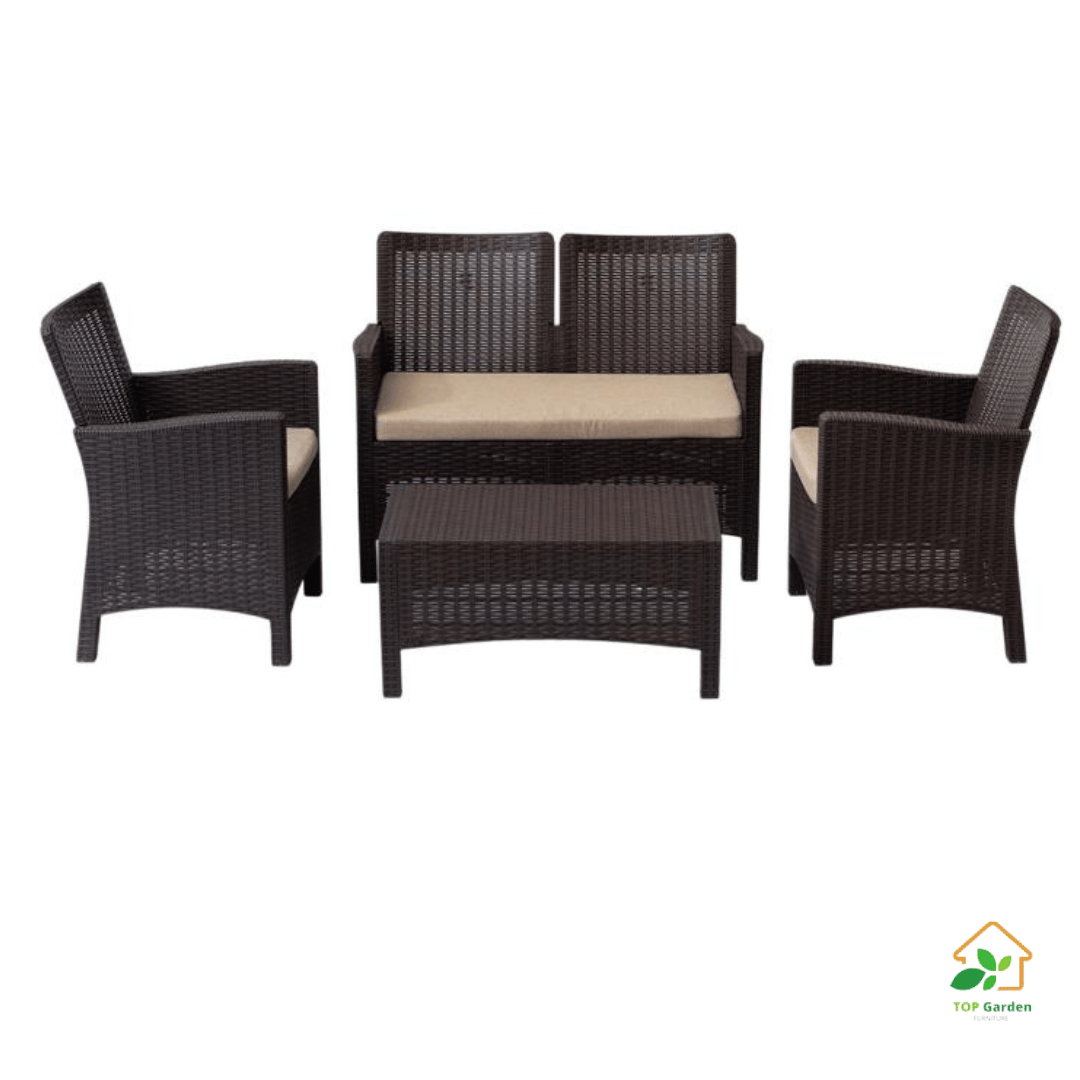 Rattan Set 4 Seaters