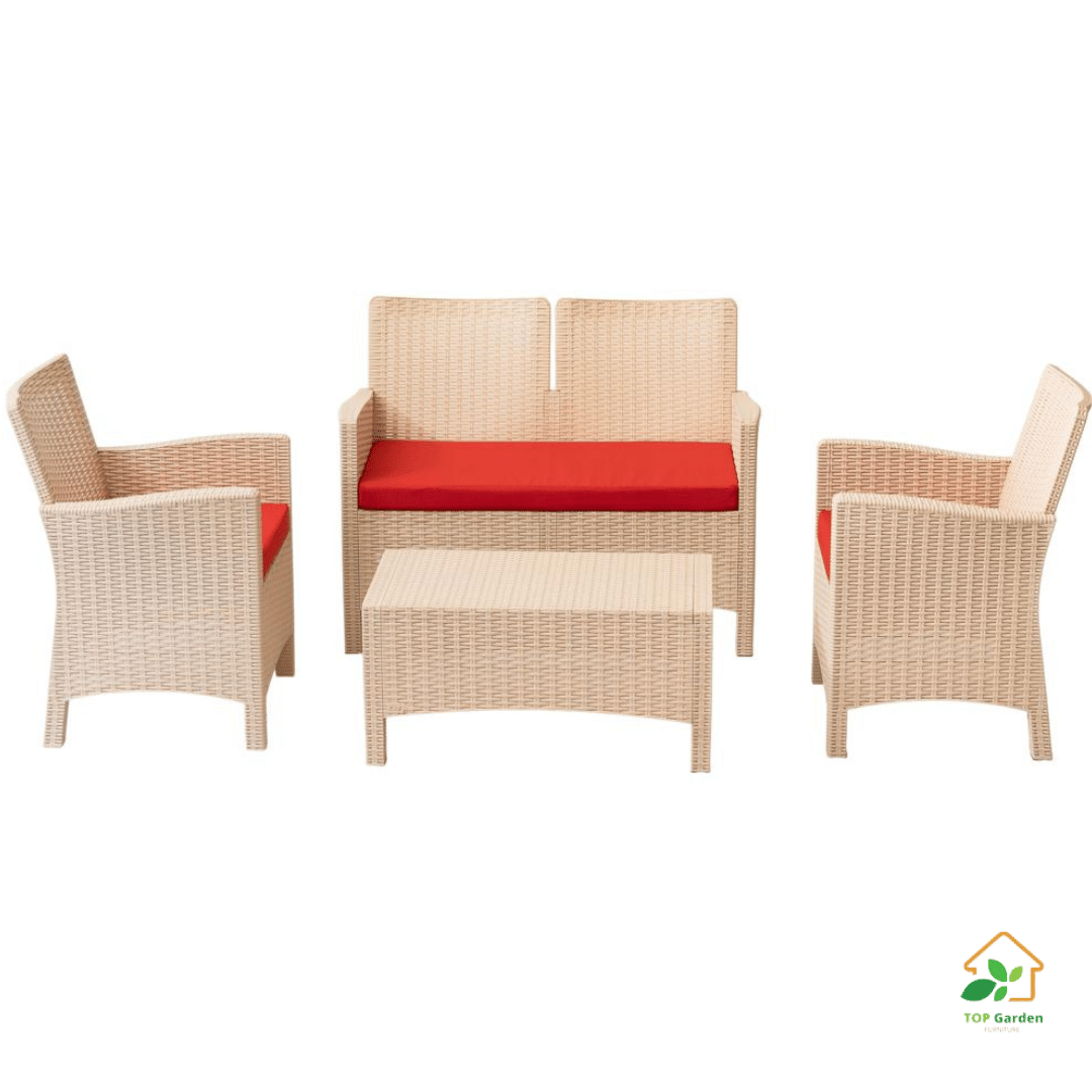 Rattan Set 4 Seaters