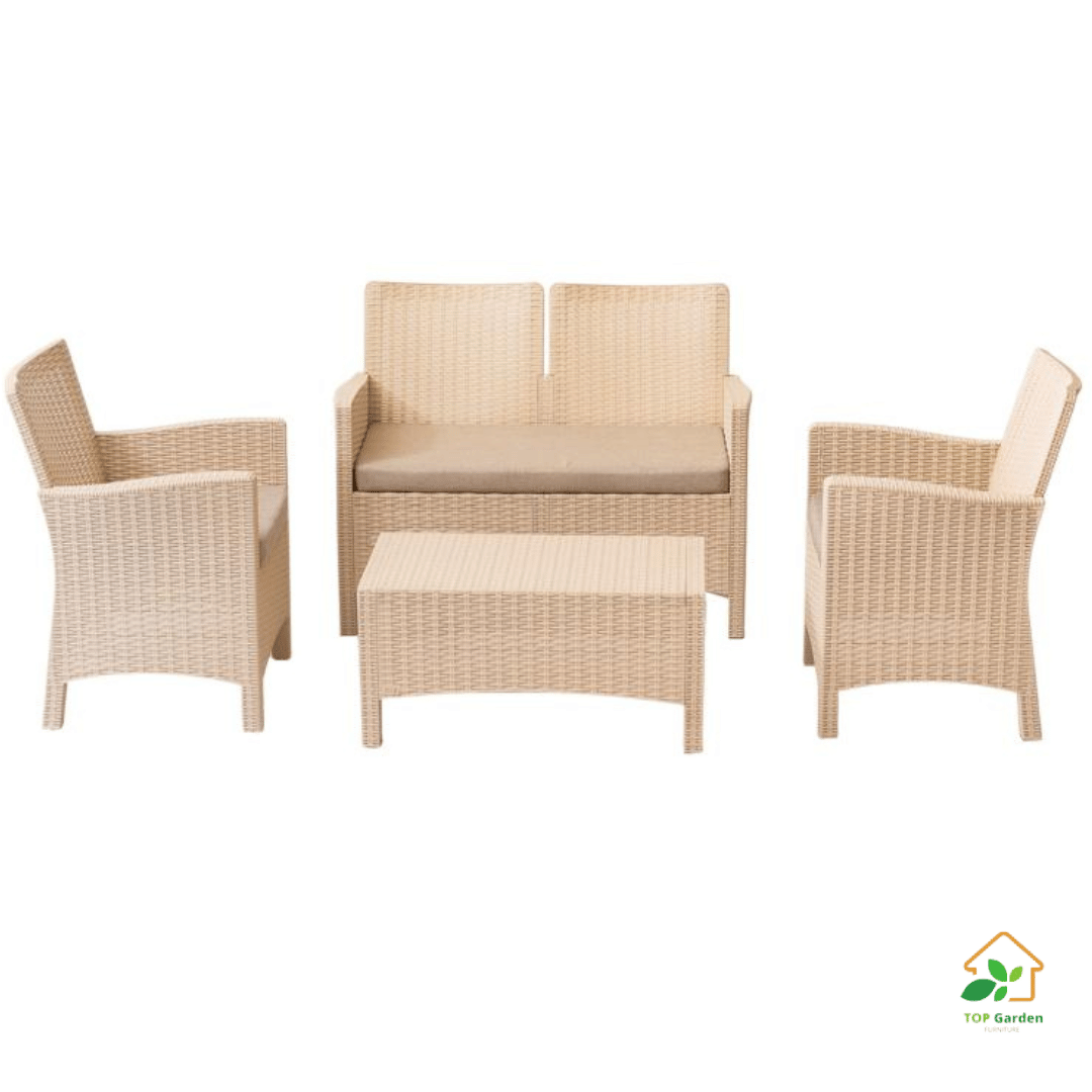 Rattan Set 4 Seaters