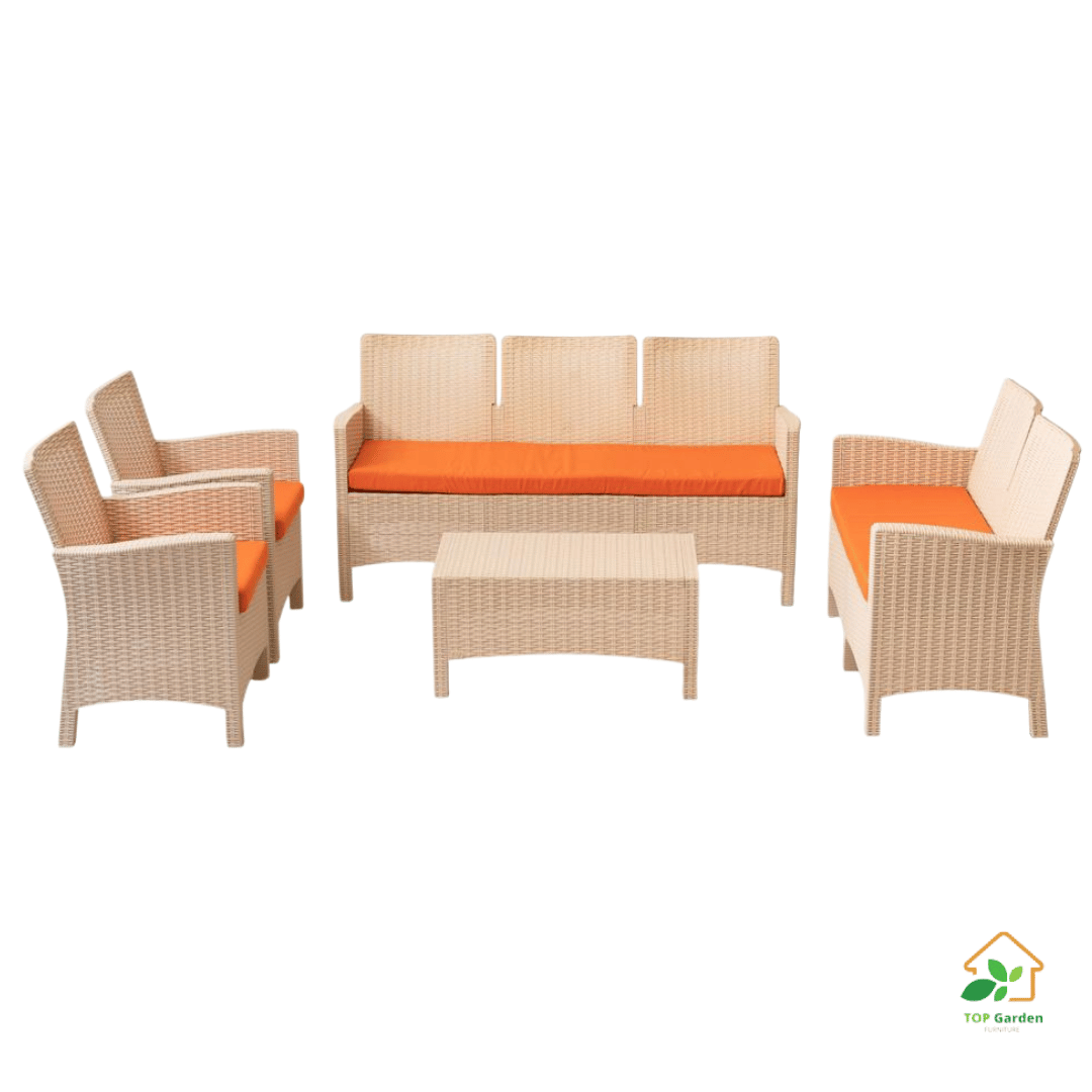 Rattan set 7 seaters