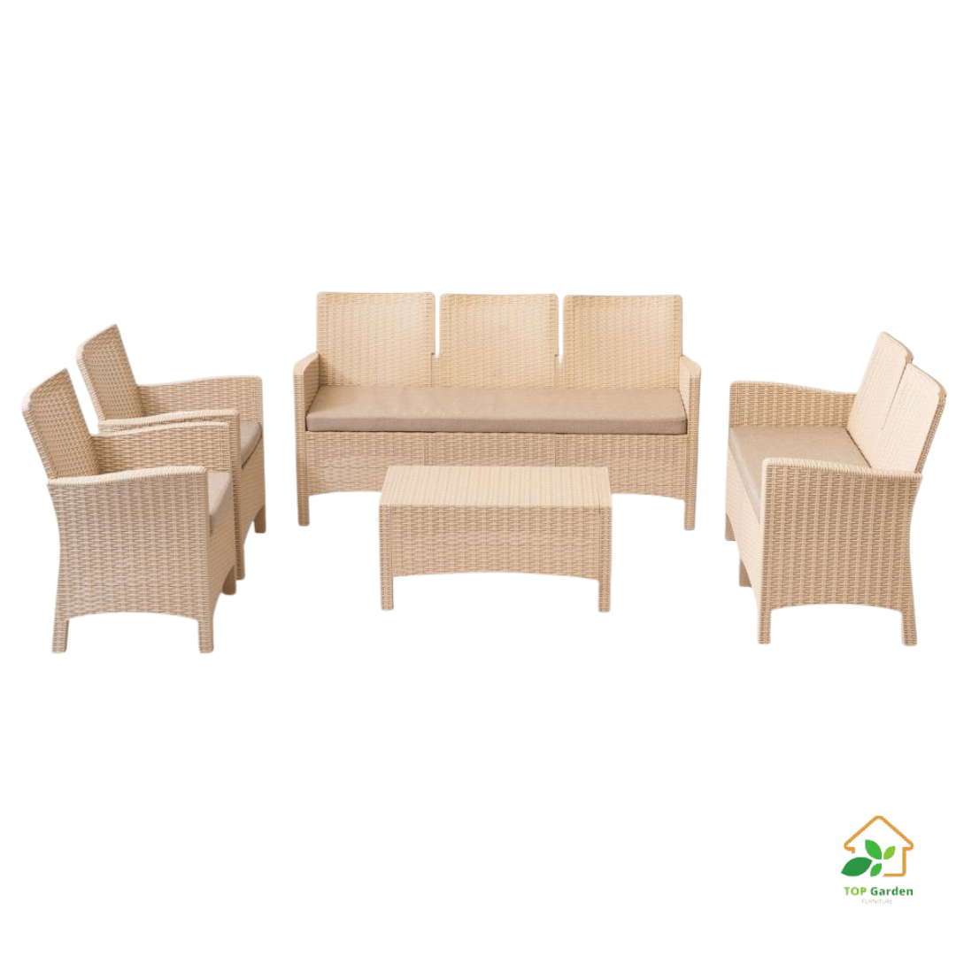 Rattan set 7 seaters