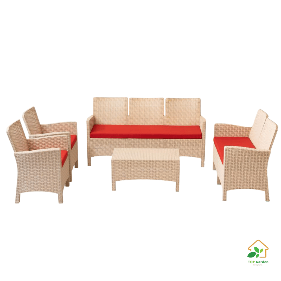 Rattan set 7 seaters