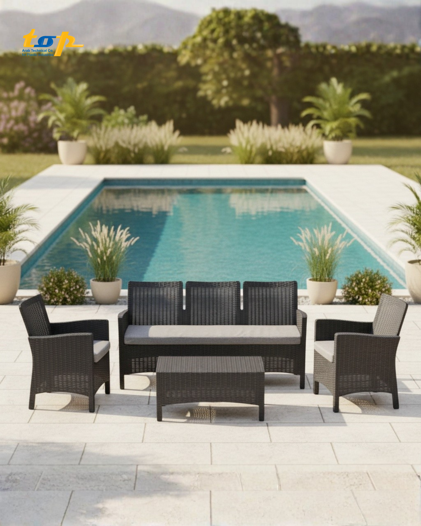 Rattan Set 5 Seaters