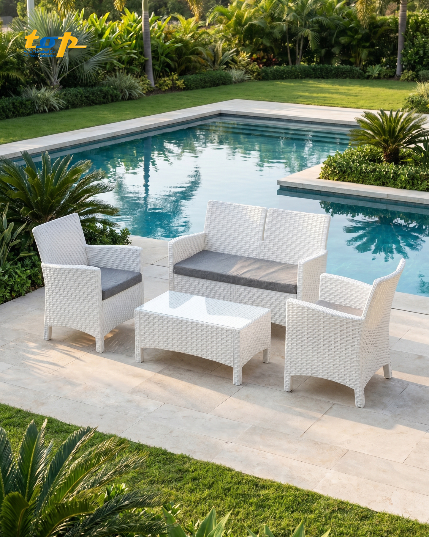 Rattan Set 4 Seaters