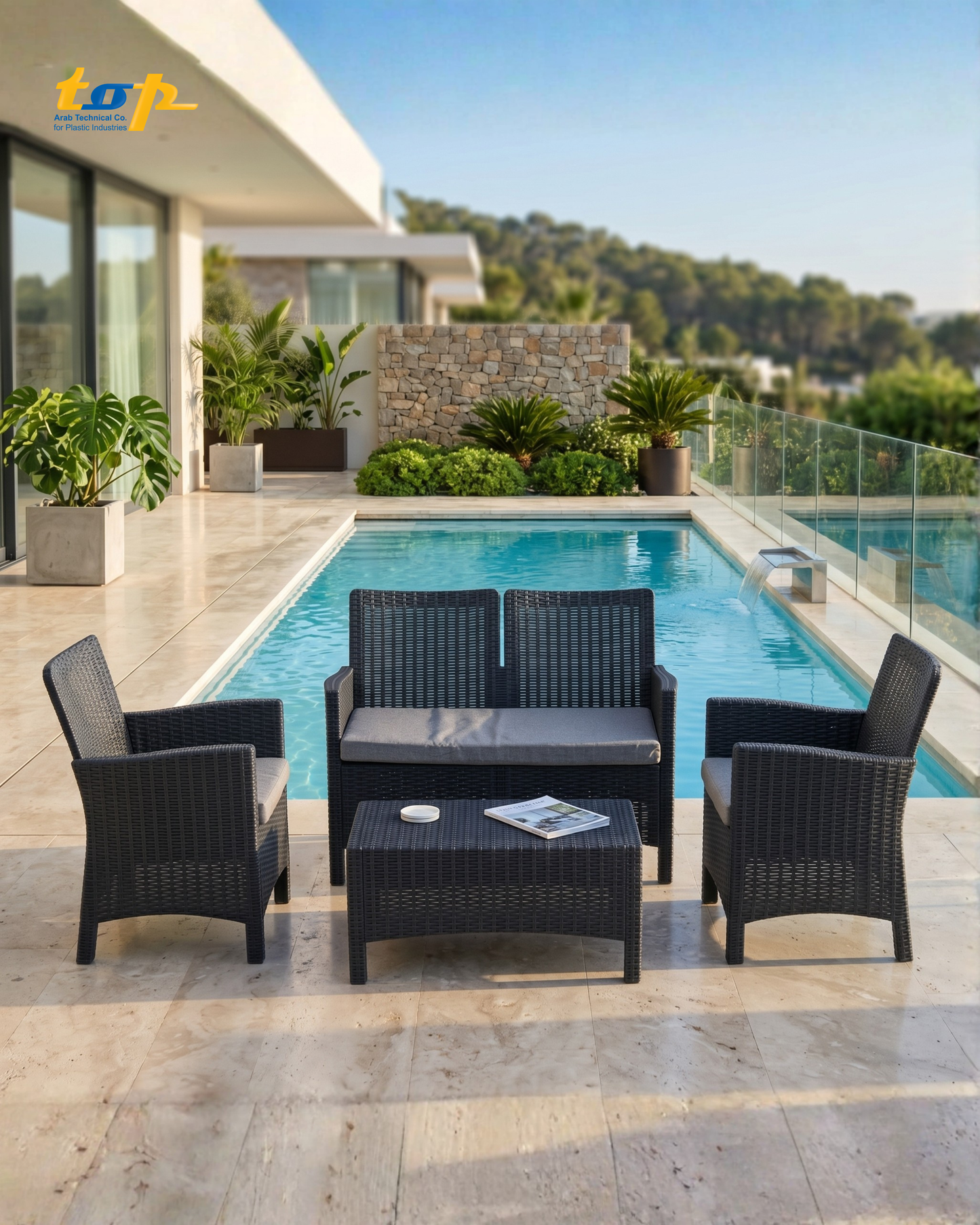 Rattan Set 4 Seaters